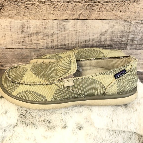 Patagonia Naked Maui Stone Print Green Hemp Slip On Loafer Womens Shoes Size 7.5 - Picture 6 of 9